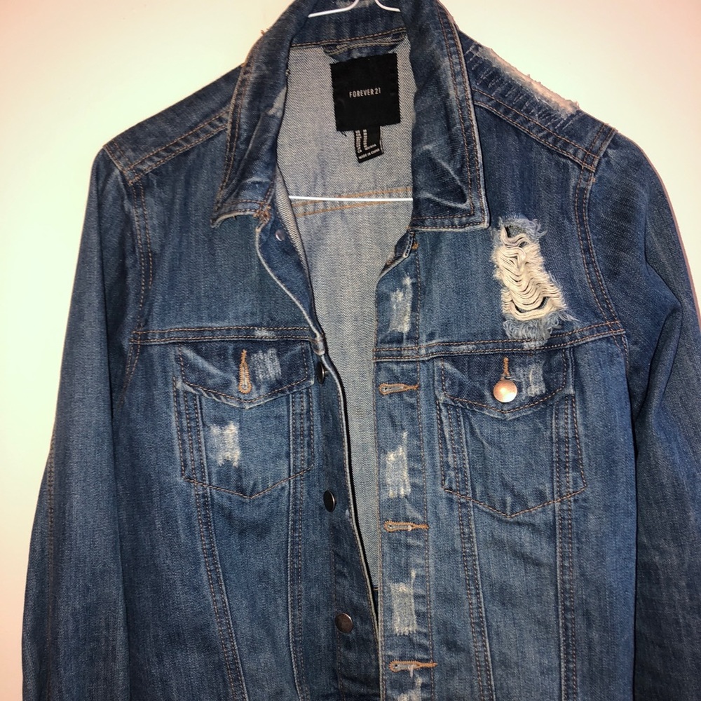 Forever 21 Distressed Denim Jacket